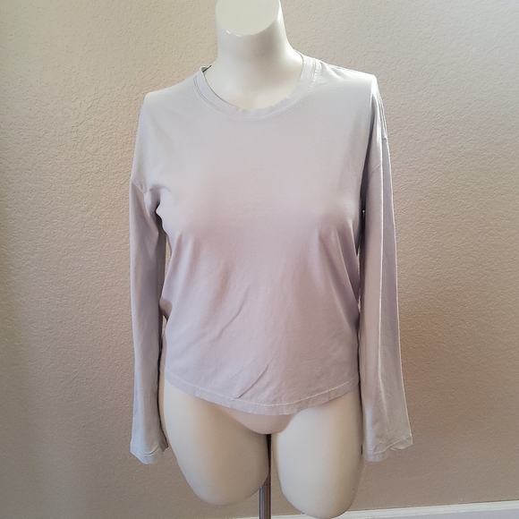 James Perse Crew Neck Long Sleeve Tee T-Shirt L Grey New - Picture 2 of 10